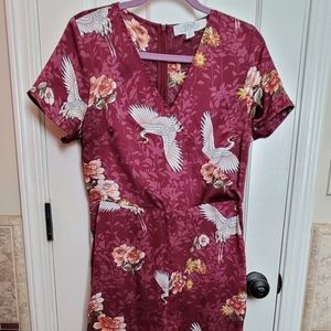 Liquorish Bird Print jumpsuit
